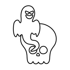 trick or treat - happy halloween line image