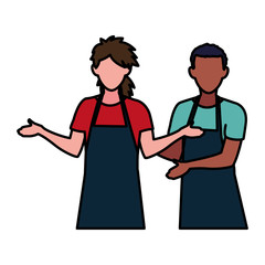 Isolated seller men vector design