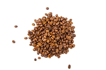 Coffee Beans On White Background