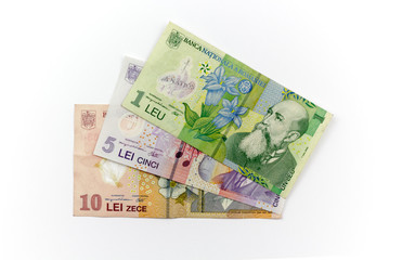 Obraz na płótnie Canvas Rumänischer Leu Banknoten