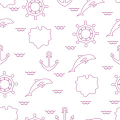 Seamless marine pattern.