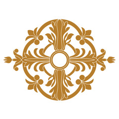 Golden vintage baroque ornament, corner. Retro pattern antique style acanthus.