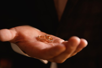 Wedding rings as a symbol of love and happyness.