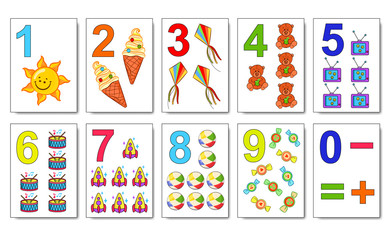 Mathematics cards for children play