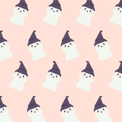 Fototapeta na wymiar Cute halloween doodle cartoon pattern background design for decoration for celebration halloween festival