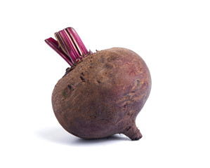 Single Beetroot Isolated On White