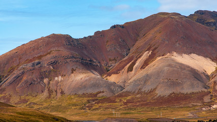 Naklejka na ściany i meble Mountain panorama; Iceland