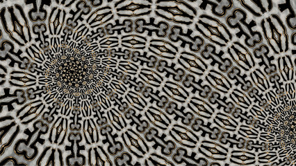 Ornate geometric pattern and artfully abstract multicolored background