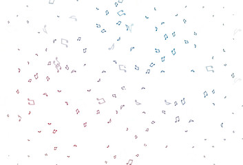 Light Blue, Red vector pattern with music elements.