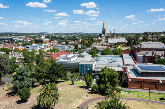 View over Bendigo city in Australia.