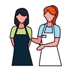 Isolated seller women vector design