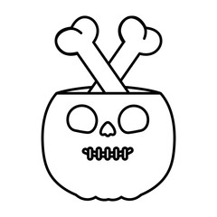 trick or treat - happy halloween line image