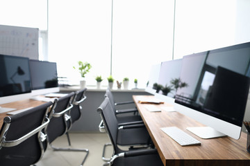 Computer class learning informatics background. Modern computers concept