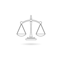 Law scale line icon. Linear style sign for mobile concept and web design