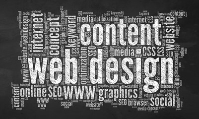 Fototapeta premium Chalkboard Word Cloud - Web Design