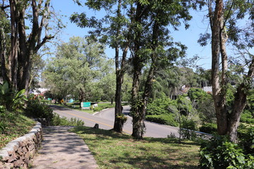 The enchanting landscape found at the entrance of the city of Nova Petrópolis in the Serra do Rio Grande do Sul, Brazil.