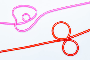 Multi-colored semi-transparent in many shapes straw