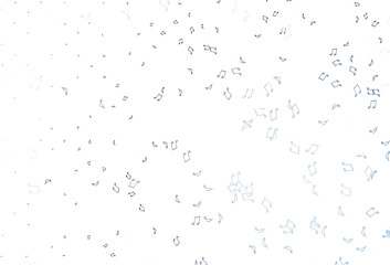 Light BLUE vector backdrop with music notes.