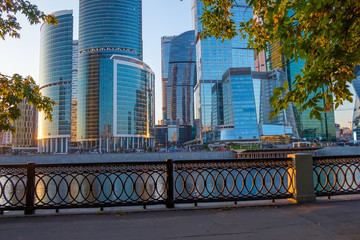 Landscape overlooking the business center in Moscow