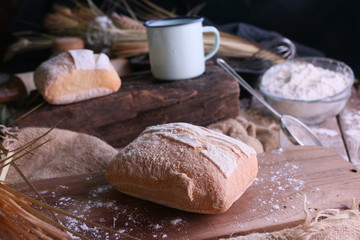Pita Bread on wooden board
