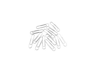 Metal paper clip isolated on white background. Clipping Path