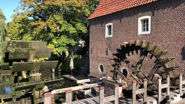 Water wheels In the old town of Borculo, The Netherlands