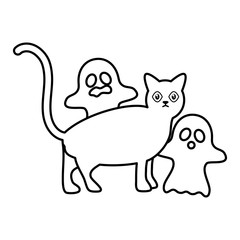 trick or treat - happy halloween line style
