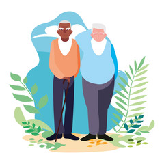 Grandfathers cartoons vector design icon