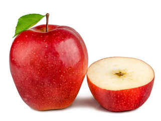 Red apples isolated on white background