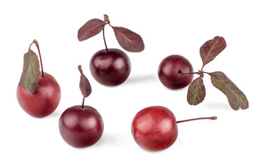 Cherry plums isolated on white