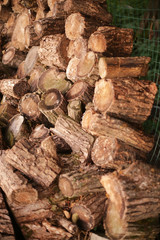 A closeup of a stacked fire wood that can be used as a background