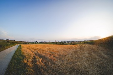 Motorrad Herbst Sommer Black Feld Sonnenuntergang