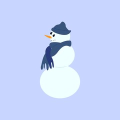 Snowman icon of the winter cool holiday