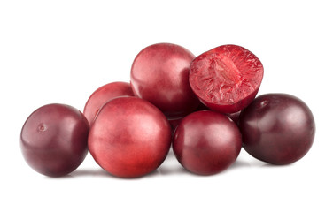 Cherry plums isolated on white
