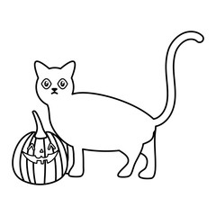 trick or treat - happy halloween line image