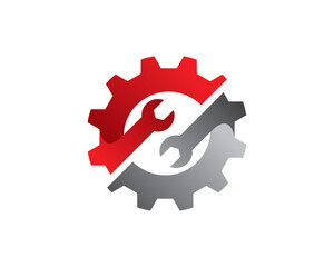 Gear repair technology logo symbol or icon template