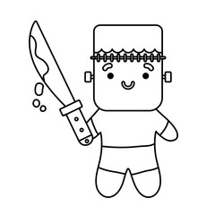 trick or treat - happy halloween line image