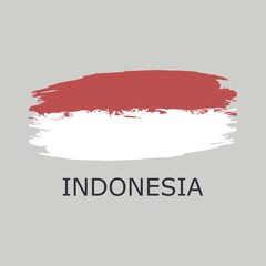 Template backaground. Indonesian flag made of colorful splashes.