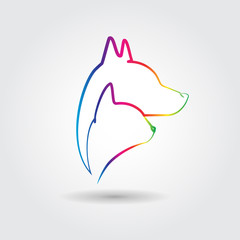 Dog and cat id card veterinary business logo vector id card image