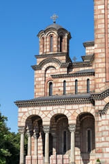 Fototapeta na wymiar Cathedral Church of Saint Mark at the center of city of Belgrade