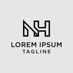 initial letter logo NH, HN logo template