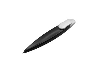 Plastic black pen isolated on white background. Clipping Path