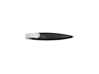 Plastic black pen isolated on white background. Clipping Path