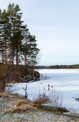 Frozen lake with snow on a cold winter day © Björn Kristersson