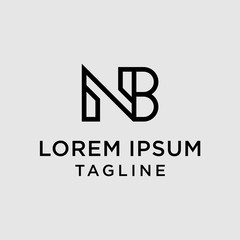 initial letter logo NB, BN logo template