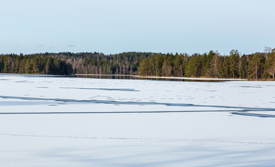 Frozen lake with snow on a cold winter day © Björn Kristersson