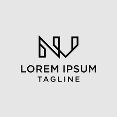 initial letter logo NV, VN logo template 