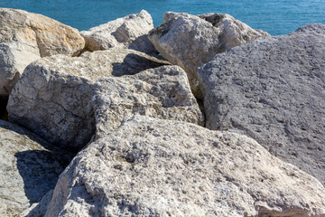 Close up detail of rock structure blocks