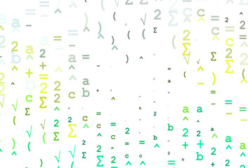 Light Blue, Yellow vector cover with math elements.