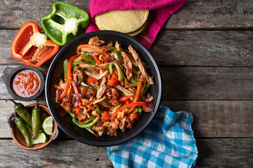 Mexican beef fajitas also called "alambre"